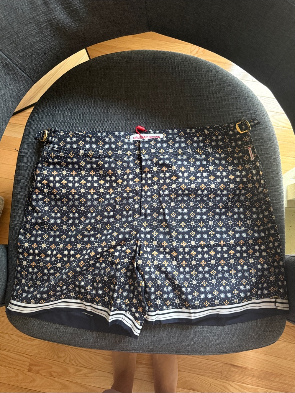Orlebar Brown Navy Floral-Print Swim Bermudas